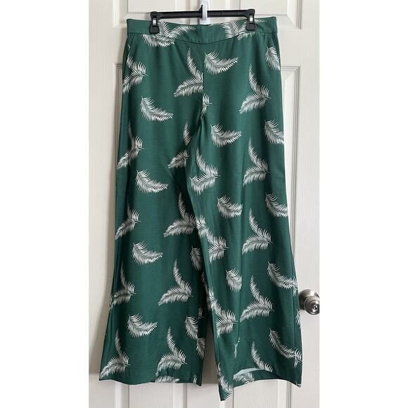 ANN TAYLOR LOFT 2023 Green Leaf Fluid Wide Leg Pants - Picture 3 of 11